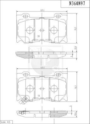 NPS N360N97 - Bremžu uzliku kompl., Disku bremzes autospares.lv