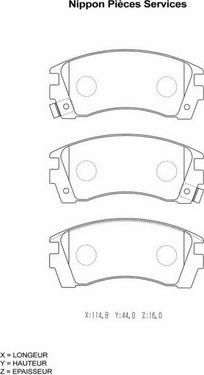 NPS N360N49 - Brake Pad Set, disc brake www.autospares.lv