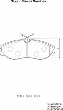 NPS N360N59 - Тормозные колодки, дисковые, комплект www.autospares.lv