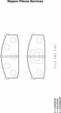 NPS N360N05 - Brake Pad Set, disc brake www.autospares.lv