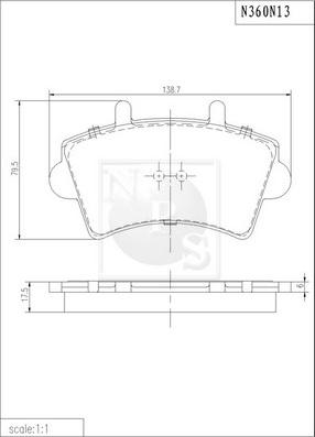 NPS N360N13 - Bremžu uzliku kompl., Disku bremzes autospares.lv