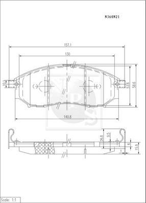 NPS N360N21 - Brake Pad Set, disc brake www.autospares.lv