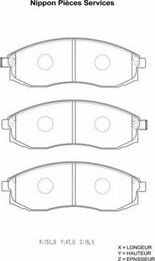 NPS N360N78 - Bremžu uzliku kompl., Disku bremzes www.autospares.lv