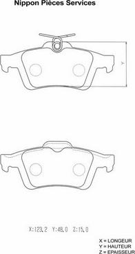 NPS N361N14 - Тормозные колодки, дисковые, комплект www.autospares.lv