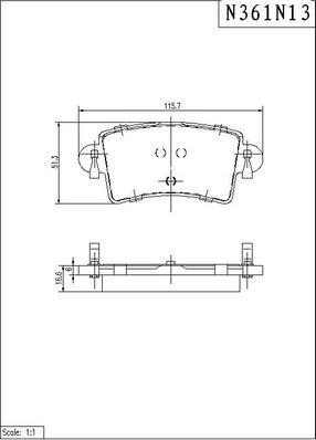 NPS N361N13 - Bremžu uzliku kompl., Disku bremzes www.autospares.lv