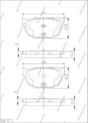 NPS N361N21 - Тормозные колодки, дисковые, комплект www.autospares.lv