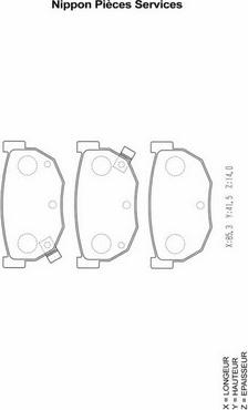 NPS N361N22 - Тормозные колодки, дисковые, комплект www.autospares.lv