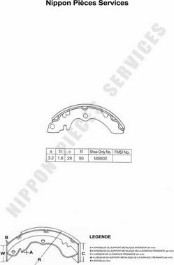 NPS S350I05 - Brake Shoe Set www.autospares.lv