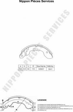 NPS S350I19 - Brake Shoe Set www.autospares.lv