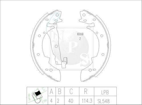 NPS S350I16 - Brake Shoe Set www.autospares.lv