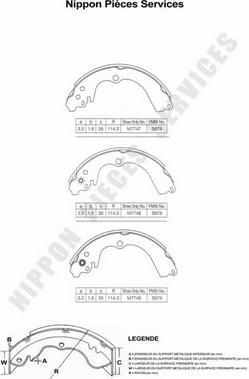 NPS S350U04 - Brake Shoe Set www.autospares.lv