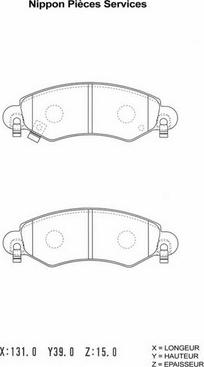 NPS S360I09 - Brake Pad Set, disc brake www.autospares.lv