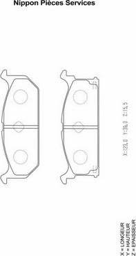 NPS S360I04 - Тормозные колодки, дисковые, комплект www.autospares.lv