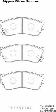 NPS S360I05 - Тормозные колодки, дисковые, комплект www.autospares.lv