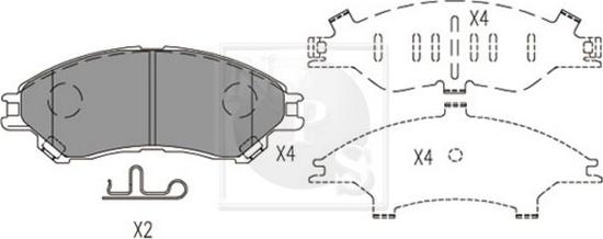 NPS S360I38 - Brake Pad Set, disc brake www.autospares.lv