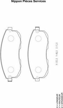 NPS S360I33 - Тормозные колодки, дисковые, комплект www.autospares.lv