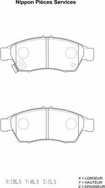 NPS S360I24 - Тормозные колодки, дисковые, комплект www.autospares.lv