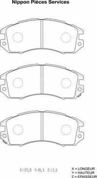 NPS S360U05 - Brake Pad Set, disc brake www.autospares.lv