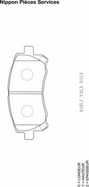 NPS S360U16 - Brake Pad Set, disc brake www.autospares.lv