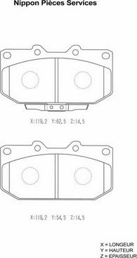 NPS S360U24 - Bremžu uzliku kompl., Disku bremzes www.autospares.lv