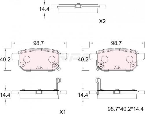 NPS S361I02 - Brake Pad Set, disc brake www.autospares.lv