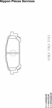 NPS S361U09 - Тормозные колодки, дисковые, комплект www.autospares.lv