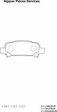 NPS S361U04 - Brake Pad Set, disc brake www.autospares.lv