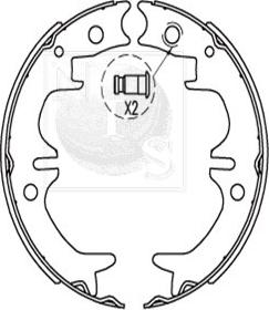 NPS T350A96 - Bremžu loku komplekts autospares.lv