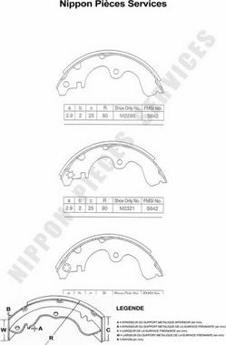 NPS T350A47 - Brake Shoe Set www.autospares.lv