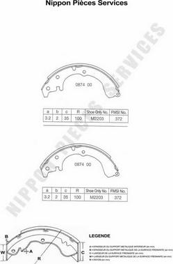 NPS T350A06 - Brake Shoe Set www.autospares.lv