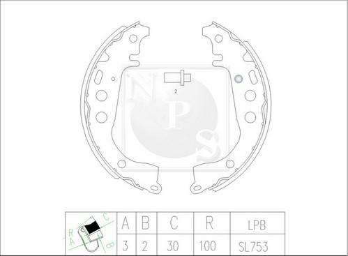 NPS T350A14 - Bremžu loku komplekts www.autospares.lv