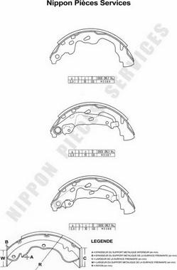 NPS T350A15 - Brake Shoe Set www.autospares.lv