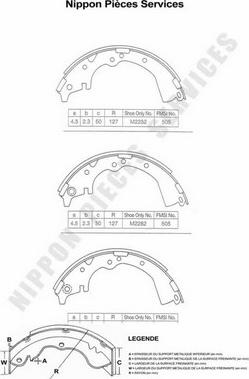 NPS T350A16 - Brake Shoe Set www.autospares.lv