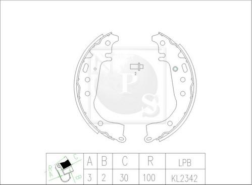 NPS T350A83 - Bremžu loku komplekts www.autospares.lv