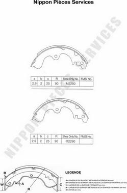 NPS T350A36 - Brake Shoe Set www.autospares.lv