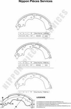 NPS T350A37 - Brake Shoe Set www.autospares.lv