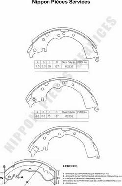 NPS T350A25 - Brake Shoe Set www.autospares.lv