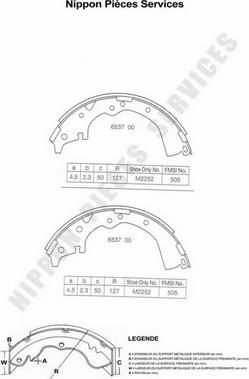 NPS T350A22 - Brake Shoe Set www.autospares.lv