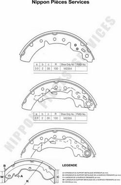 NPS T350A72 - Bremžu loku komplekts www.autospares.lv