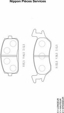 NPS T360A41 - Brake Pad Set, disc brake www.autospares.lv