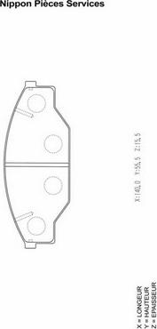 NPS T360A47 - Brake Pad Set, disc brake www.autospares.lv