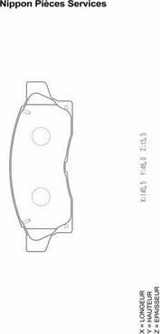 NPS T360A58 - Brake Pad Set, disc brake www.autospares.lv