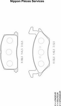 NPS T360A57 - Brake Pad Set, disc brake www.autospares.lv