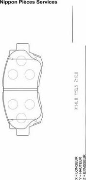 NPS T360A60 - Brake Pad Set, disc brake www.autospares.lv