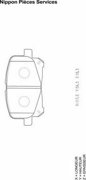 NPS T360A06 - Brake Pad Set, disc brake www.autospares.lv