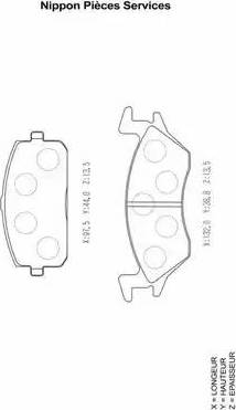 NPS T360A02 - Brake Pad Set, disc brake www.autospares.lv