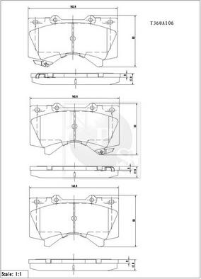 NPS T360A106 - Bremžu uzliku kompl., Disku bremzes www.autospares.lv