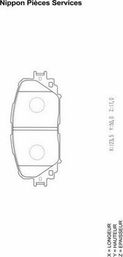 NPS T360A119 - Brake Pad Set, disc brake www.autospares.lv