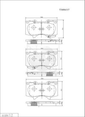 NPS T360A117 - Bremžu uzliku kompl., Disku bremzes www.autospares.lv