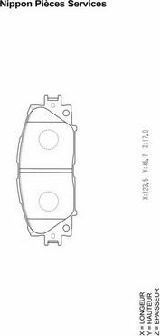 NPS T360A121 - Brake Pad Set, disc brake www.autospares.lv